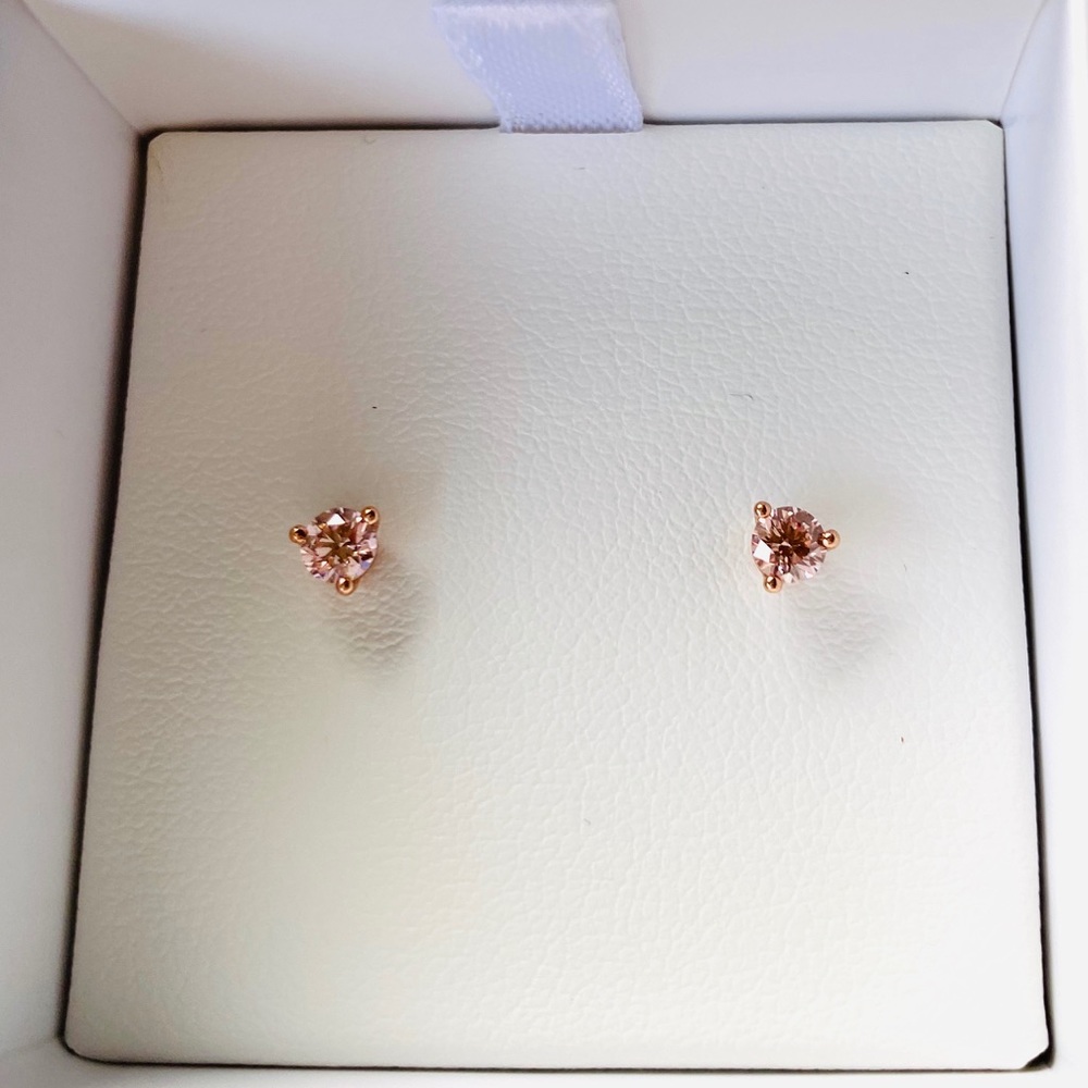 Light box Lab Created Pink Diamond Earrings